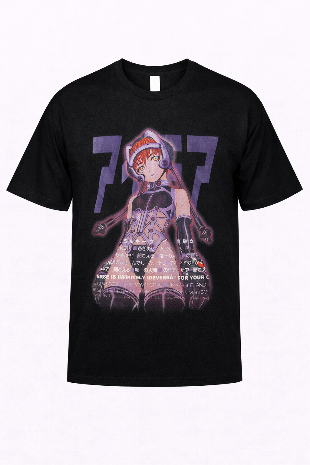 Cyber Anime Inspired Graphic T Shirt